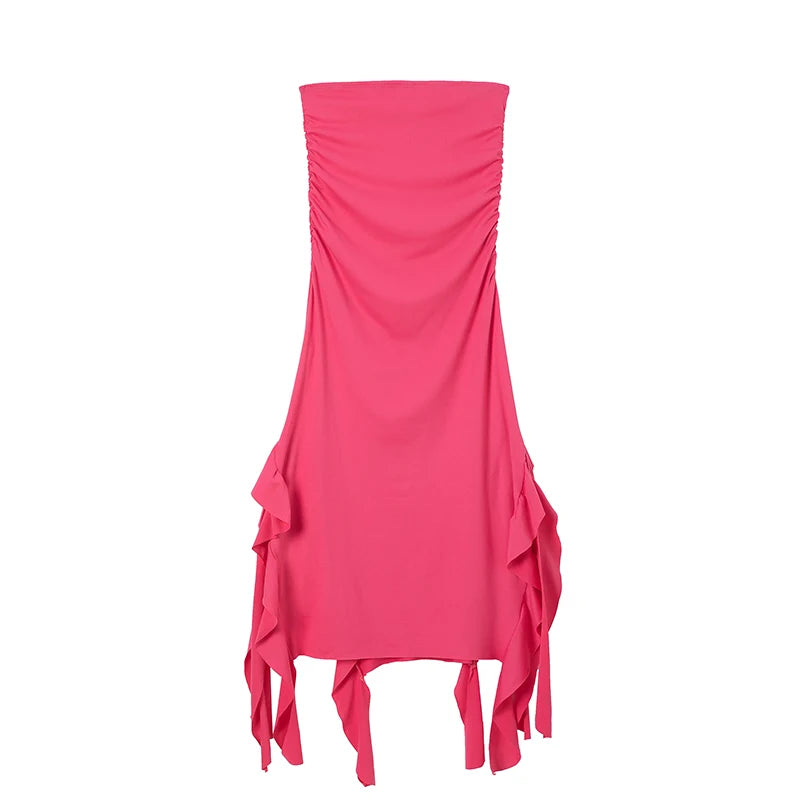 2024 Spring/Summer European and American Fashion Trend Women's New One Shoulder Bra Wrap Hip Slim Fit Irregular Dress