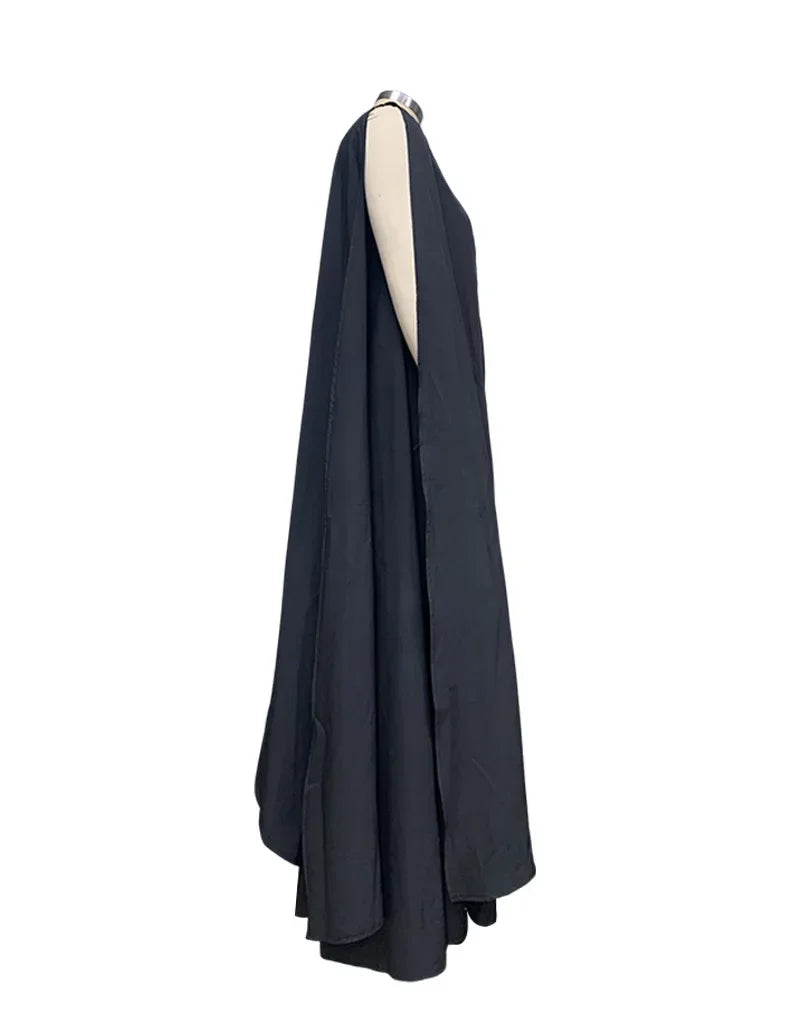 2024 Spring New Women's Fashion One Shoulder Solid Color Sleeveless Banquet Gown Long Dress Vestidos De Mujer