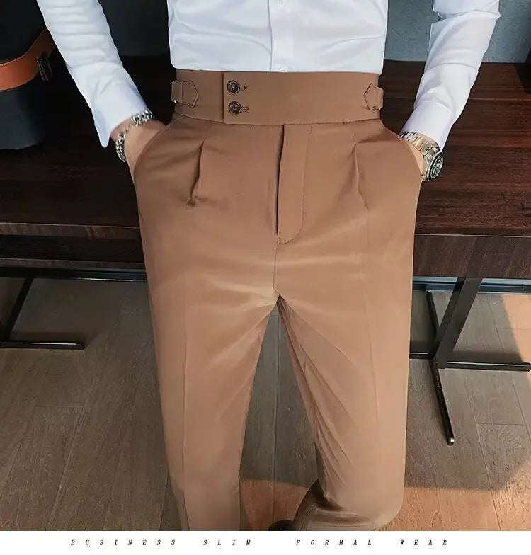 Men's Straight-leg High-waisted Casual Suit Pants High-end Feelslims Slimming Effective Spring Autumn Seasonal Pants