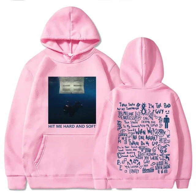 2024 Hit Me Hard and Soft Tour Hoodie Billie Pullover Men Hoodies Sudaderas Male  sweatshirt  hoodies plus  size