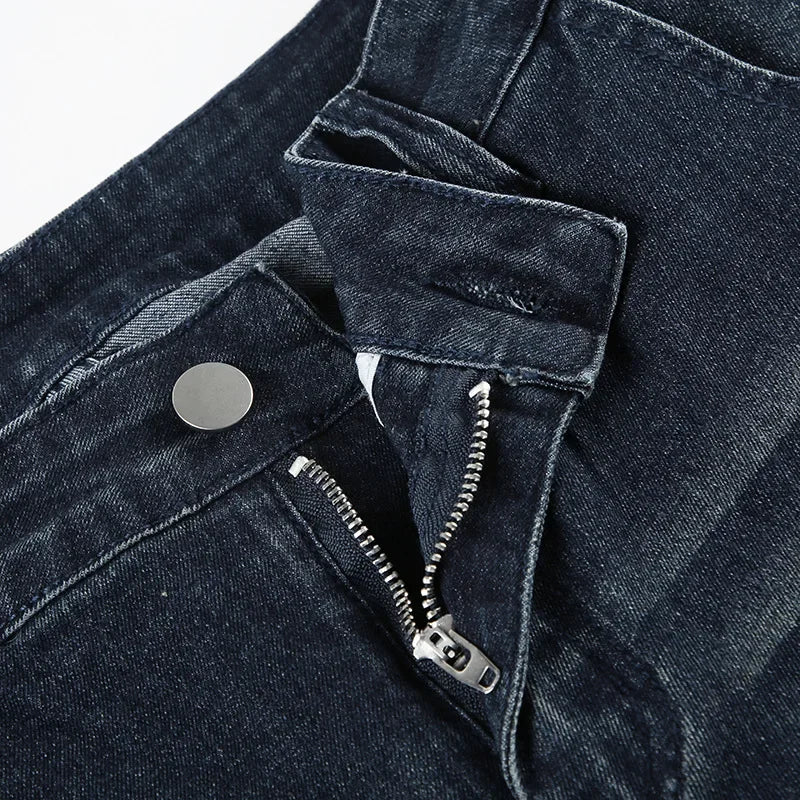 American Retro Low Waist Bell Bottom Jeans Women Summer Fashionable Versatile Casual Long Pants Washed Effect Classic Style