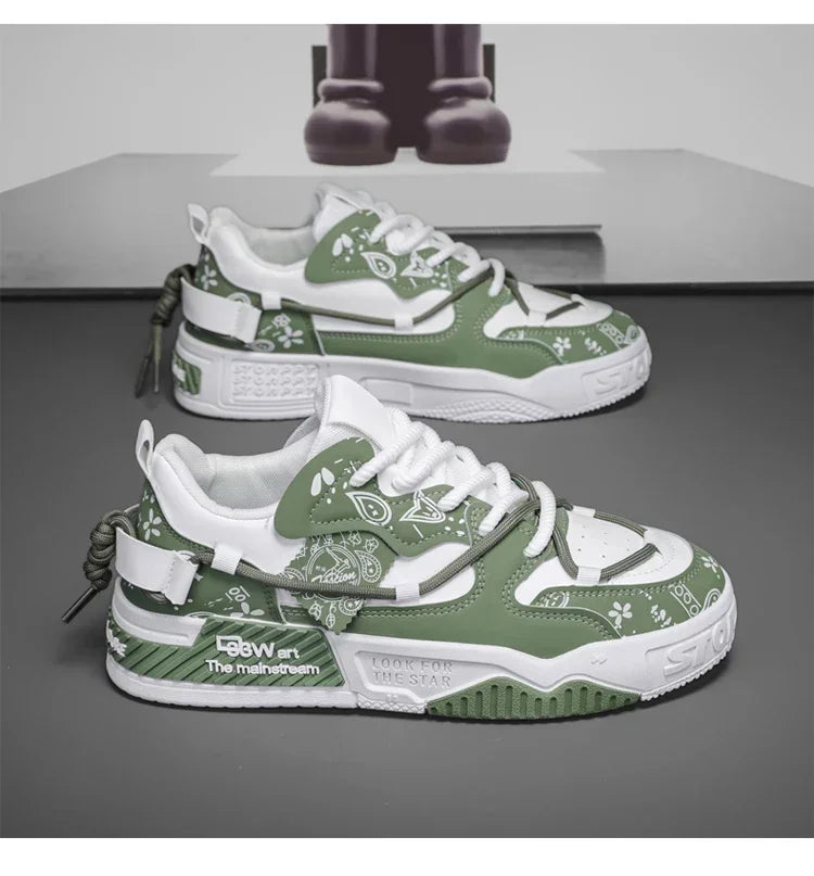 2025 New Summer Men's Shoes Original Casual Flat Shoes Sport Thick Bottom Increased Height Bread Trendy Shoes Skateboard sneaker