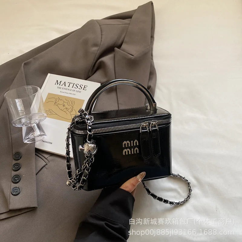 Fashionable Box Handbag Women's Simple Crossbody Small Square Bag Spring 2025 New Style Single Shoulder Chain Bag