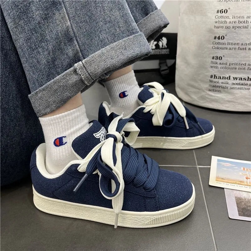 2025 Spring New Casual Couple Casual Shoes Retro Chic Versatile Youth Trend Breathable Height Increasing Sports Skateboard Shoes