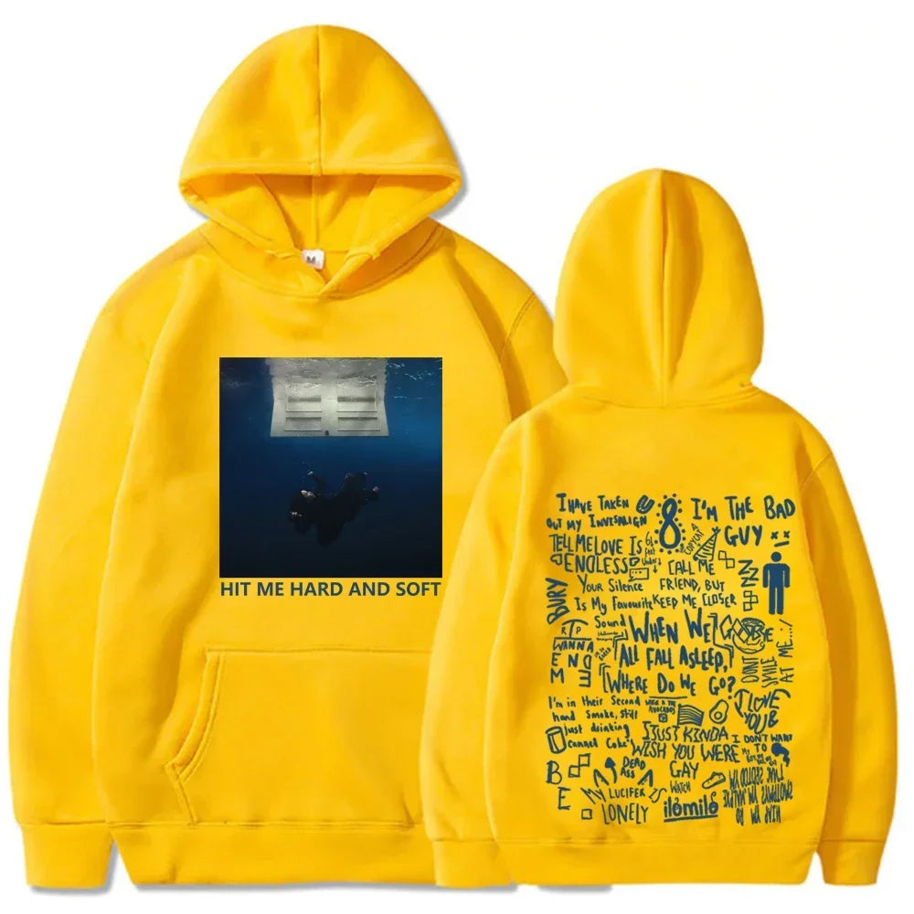 2024 Hit Me Hard and Soft Tour Hoodie Billie Pullover Men Hoodies Sudaderas Male  sweatshirt  hoodies plus  size