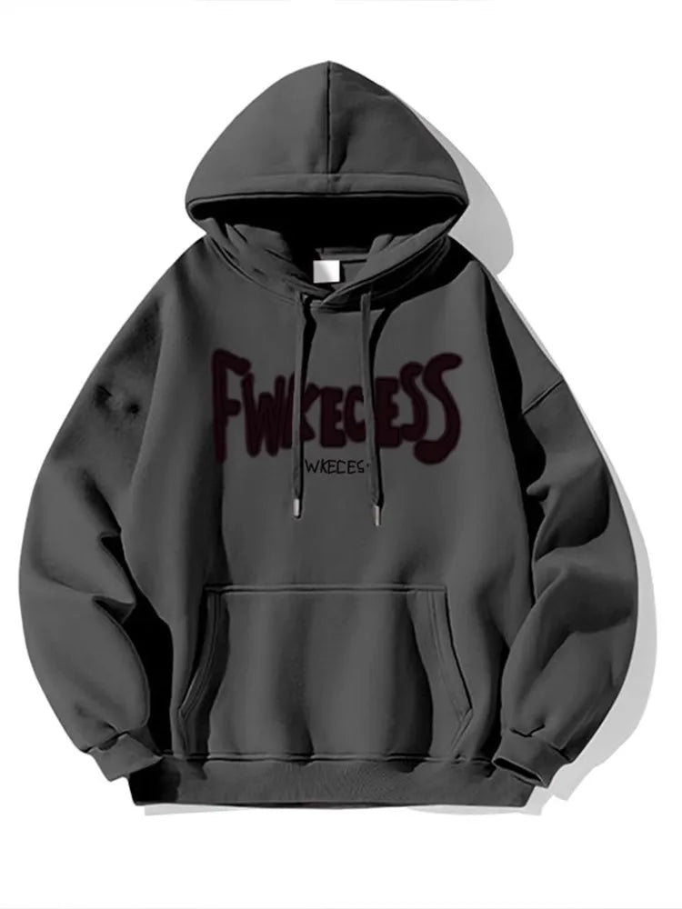 Burgundy Retro Sweatshirt Women's American Lazy Style Autumn and Winter oversize Design Spring Hooded Niche Jacket