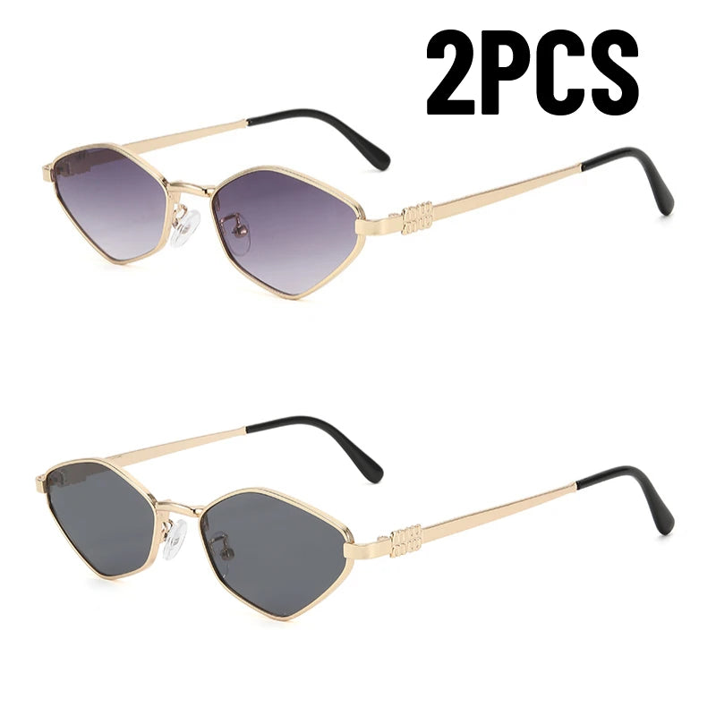 Women Metal Sunglasses Men 2025 Brand Fashion Vintage Hexagonal Ladies Sun Glasses Shades Unique Metal Frame Punk Eyewea