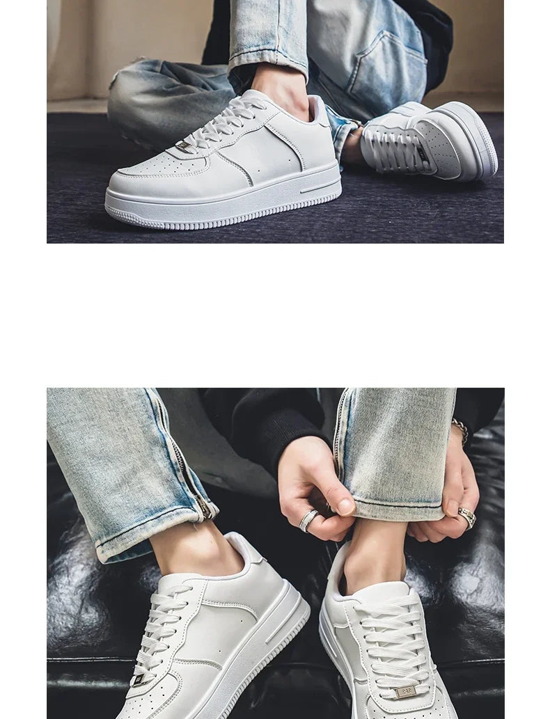 Autumn/Winter Black Casual Men's Shoes Air Force Sports Number 1 Black Kitchen Trendy Shoes Winter Rubber Outsole China Made