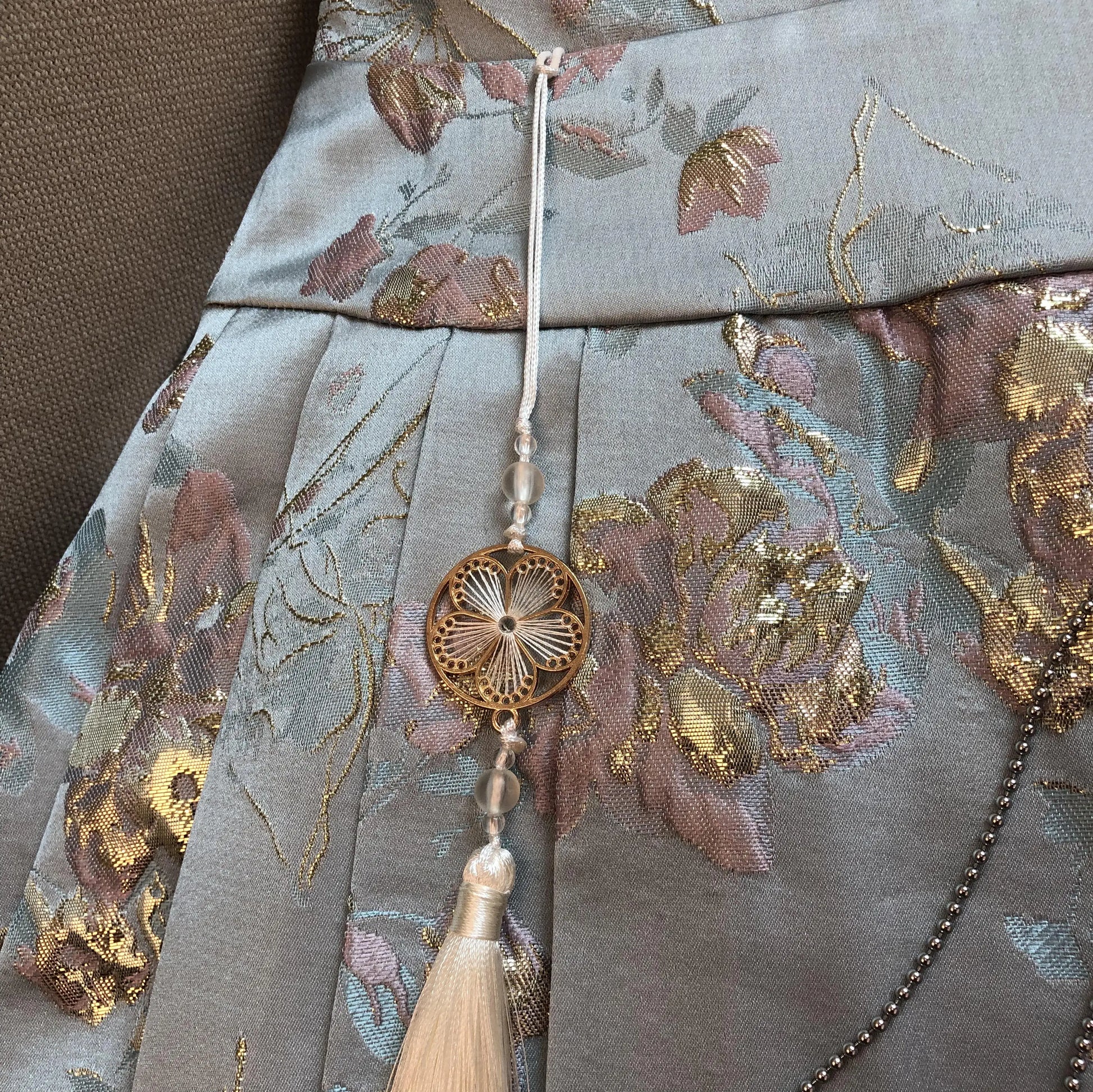 Summer New Chinese Style Satin Jacquard Horse-Face Pleated Mini Skirts Sweet Cute Girl High Waist Short Skirt for Women