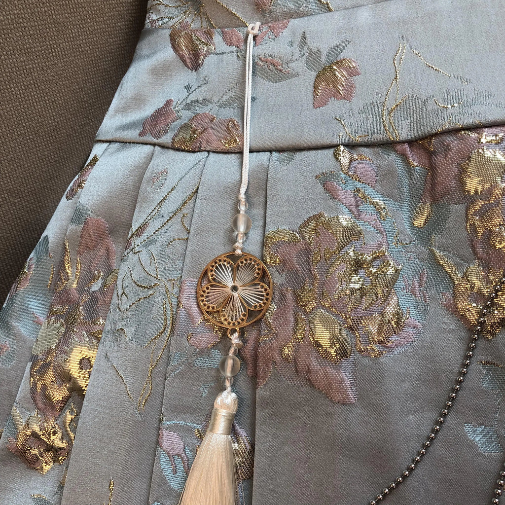Summer New Chinese Style Satin Jacquard Horse-Face Pleated Mini Skirts Sweet Cute Girl High Waist Short Skirt for Women