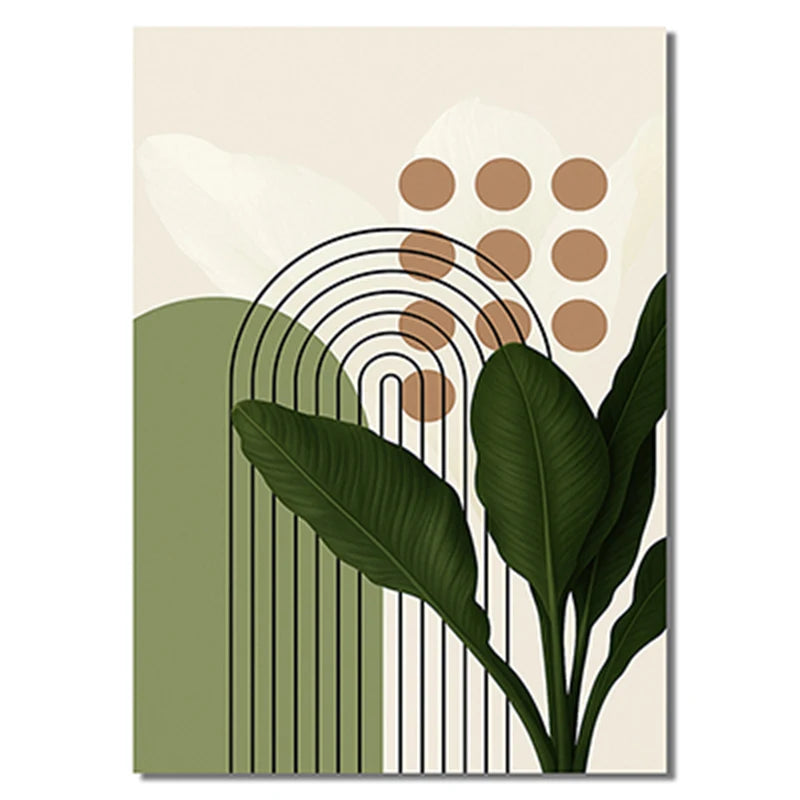 3 Piece Botanical Wall Art Set Modern Green Minimalist  Fresh Plant Canvas Prints for Living Room or Bedroom Home Decor