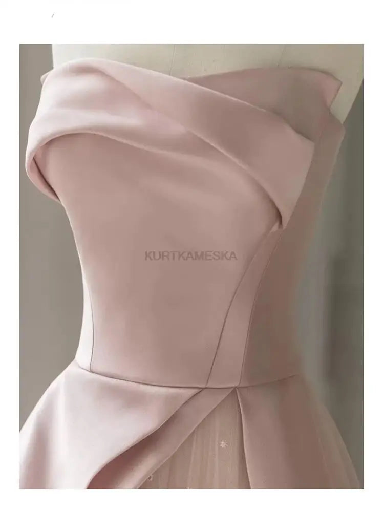 Luxury Elegant Tulle Strapless Long Evening Prom Dresses for Women Summer Elegant Formal Quinceanera Party Ball Gown Dress