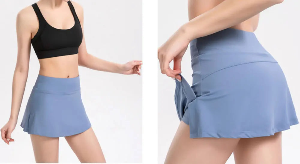 Summer Slim Yoga Shorts New Short Skirts Ultra Short Mini Skirts Gym Exercise Running Fitness Tennis Anti-Light Sports Skirts