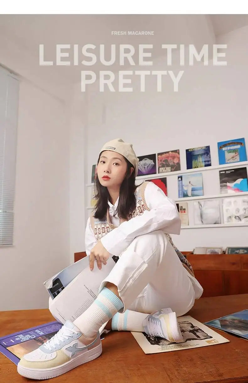 Xtep Men Skateboarding Shoes Non-Slip Casual White Couple Skate Sneakers Male Female Luxury Brand Shoes 881219319851