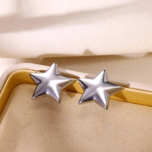 Stainless Steel Star Hoop Earings For Women 2024 Trend New In Luxury Gold Color Earrings Ear Jewelry Gift pendientes mujer