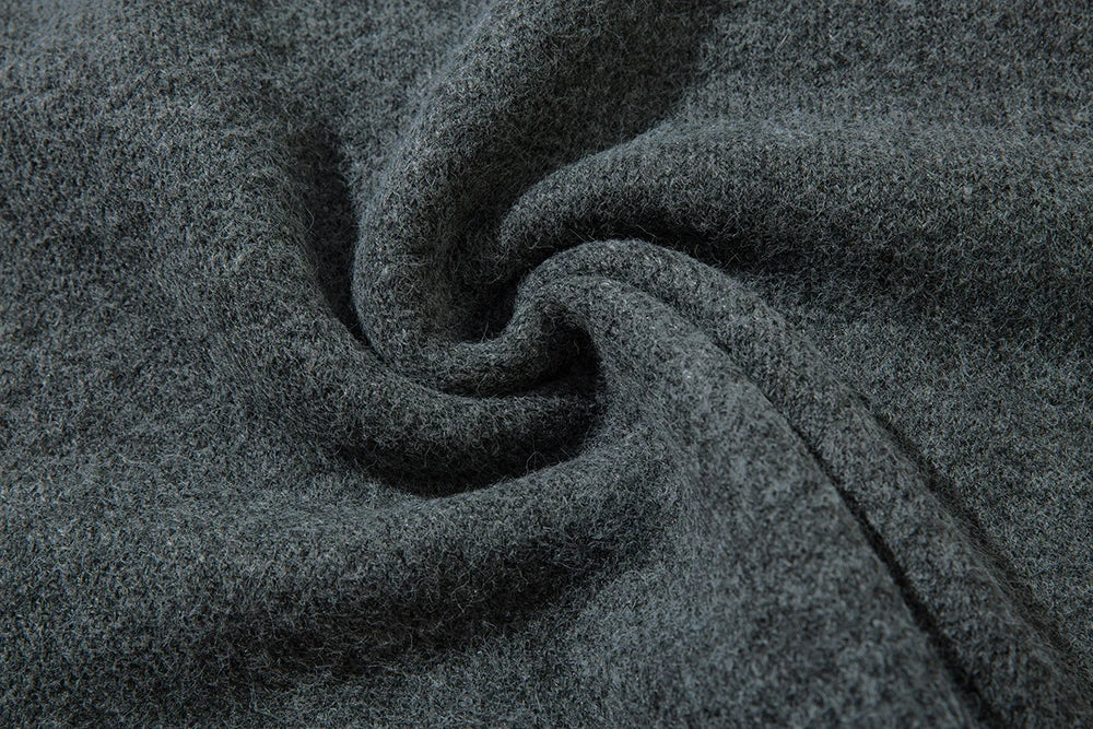 Half Zipper Frayed Hem Ripped Solid Knitted Sweaters Mens and Womens Autumn Baggy Pullover Sweater Oversized Loose Clothes