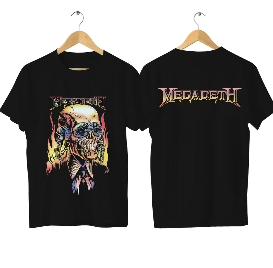 2025 women Megadeths T Shirt Casual Rust in Peace T-shirt Graphic Oversized Sports Tees Tops Breathable Comfortable Streetwear