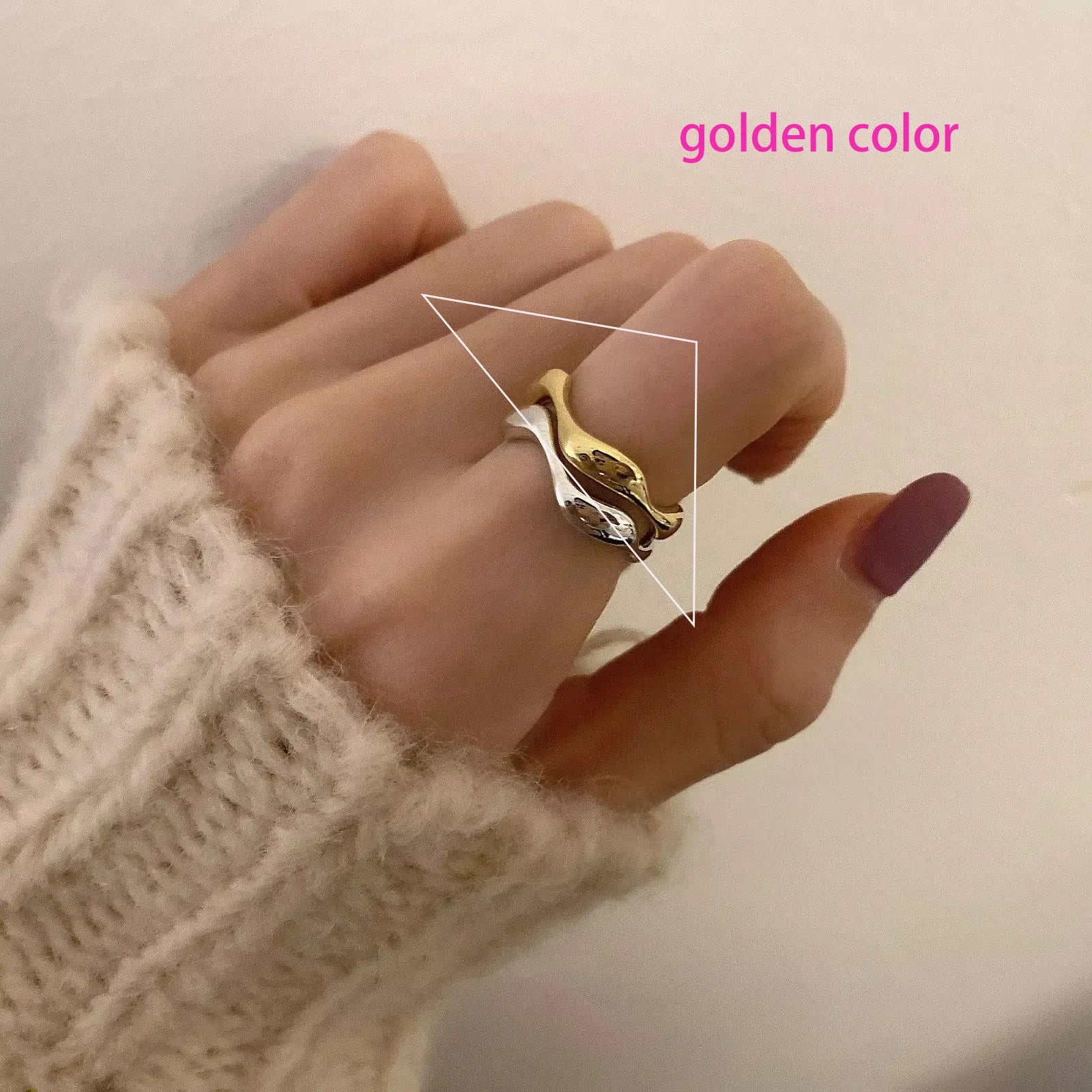 VENTFILLE 925 Sterling Silver Irregular Ring for Women Geometry Versatile Minimalism  Accessories Jewelry Gift Dropshipping