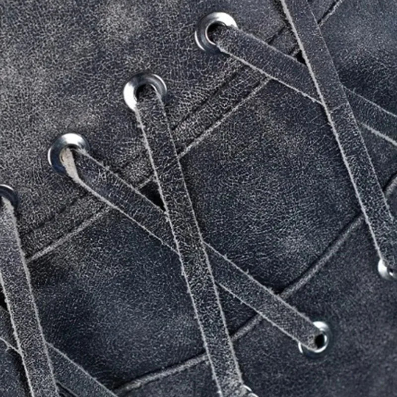 TARUXY Retro Braid Leather Jacket Coat For Women Lace Up Splice Motorcycle Style Short Jackets Long Sleeve Slim Streetwear Coat