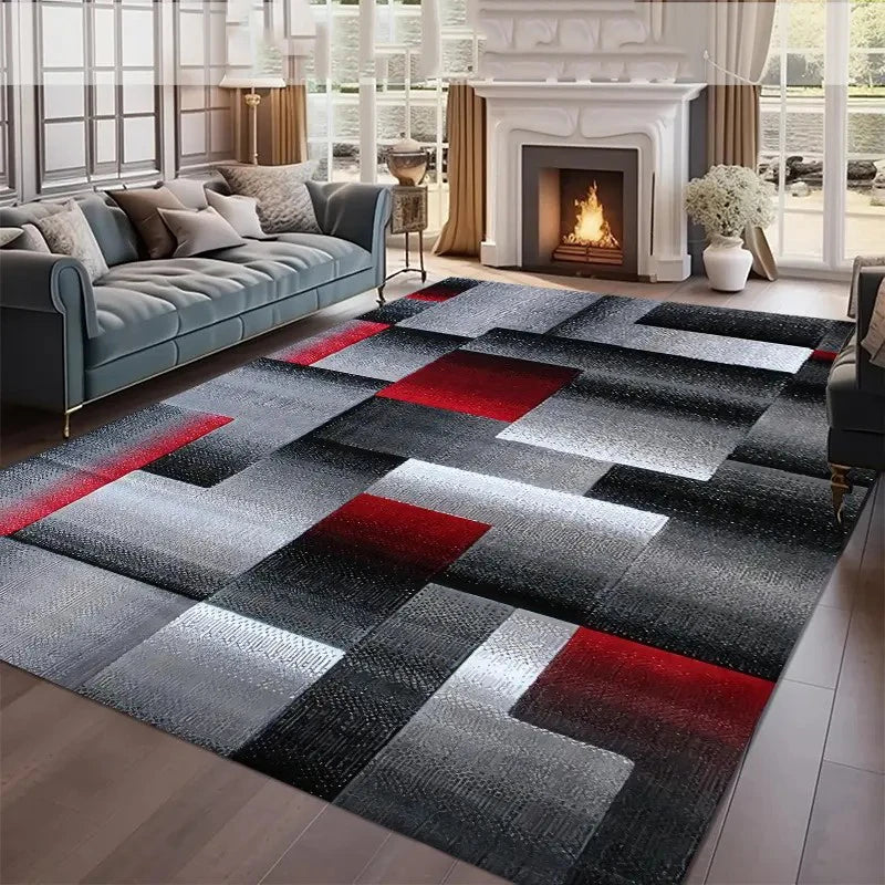 Nordic Style  Area Rug Abstract Geometric Carpet Non-Slip Washable Carpet for Living Room Bedroom and Home Decor Floor Mat