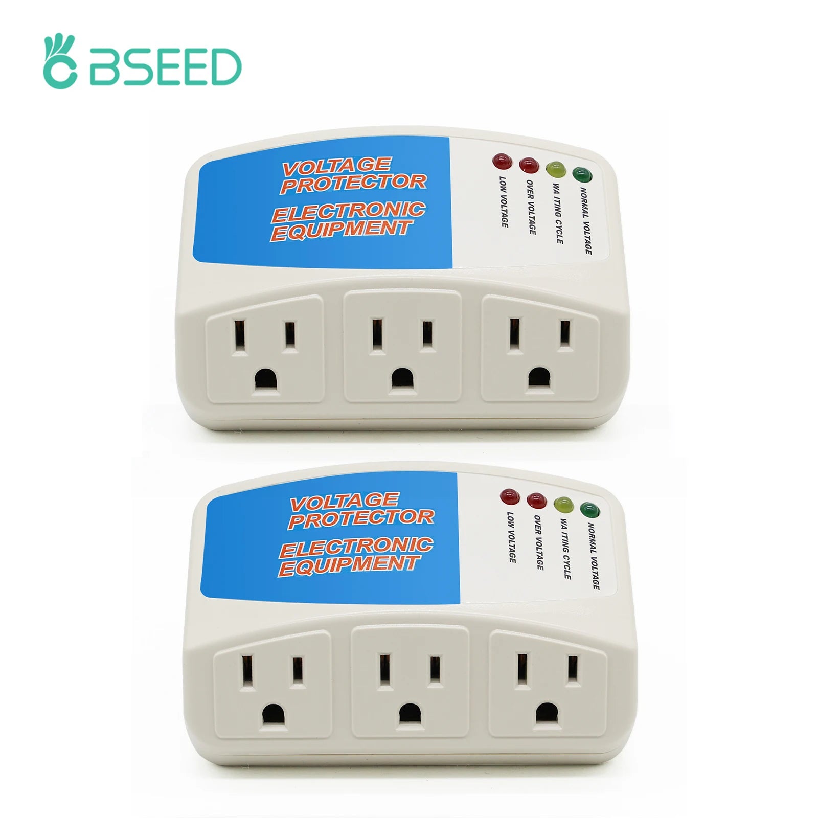 BSEED Power Surge Protector 120V Triple Wall Sockets Voltage Protector Home Refrige Brownout Plug US Standard 2/3Pack