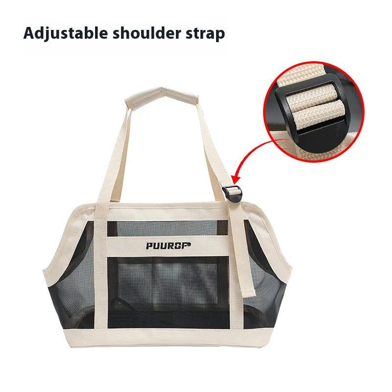 Summer breathable full-mesh fabric portable travel pet bag for going out