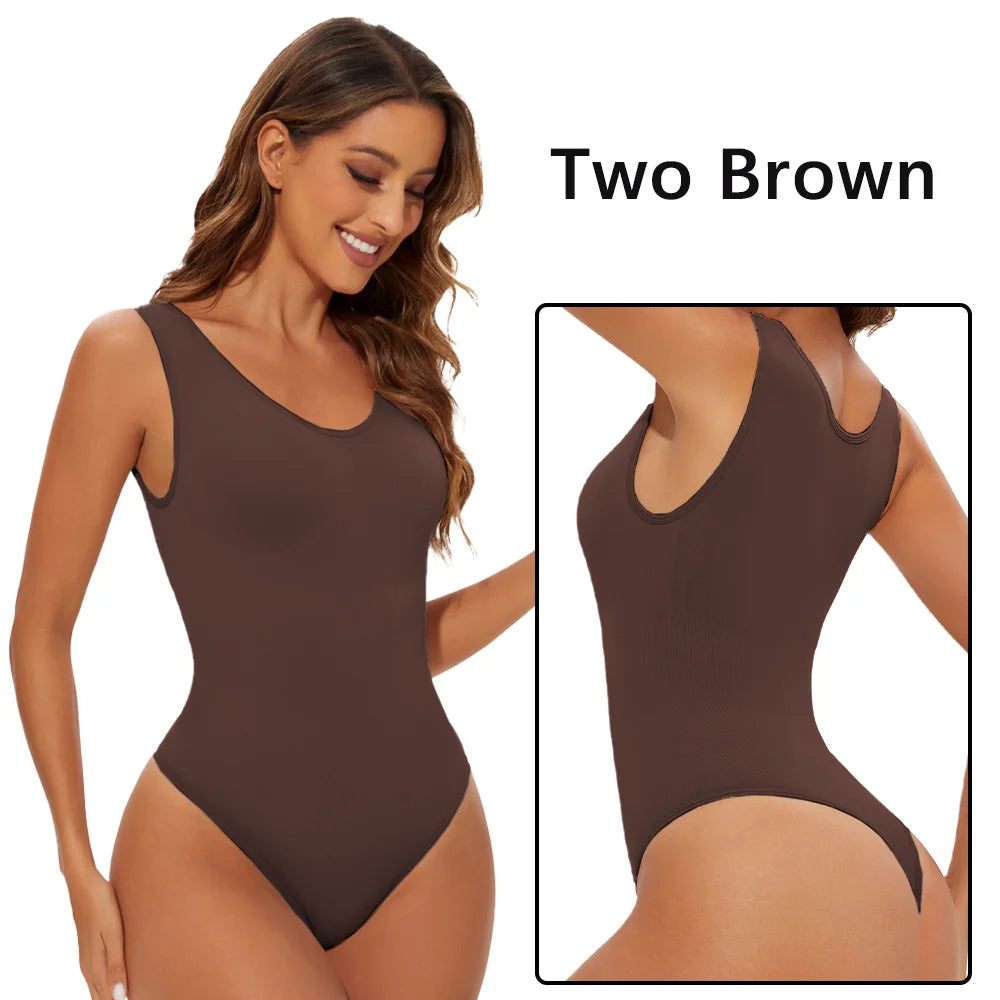 Seamless Shapewear Bodysuit for Women Body Shaper Thong Body Shaping Sculpting Breast Slimming Wide Shoulder Straps Shapers New