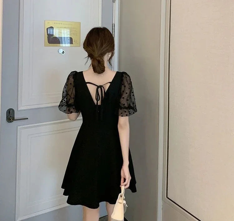 Midi Woman Dress Backless Dresses for Women Black Open Back Mesh Cheap Casual Elegant Chic on Sales Promotion Sensual Sexy Party