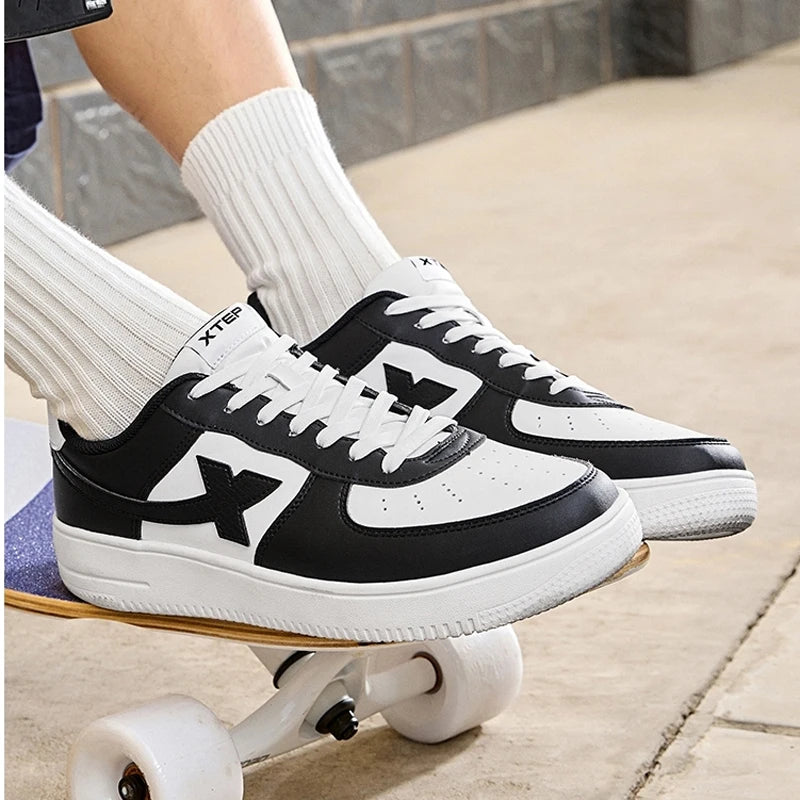 Xtep Men Skateboarding Shoes Non-Slip Casual White Couple Skate Sneakers Male Female Luxury Brand Shoes 881219319851