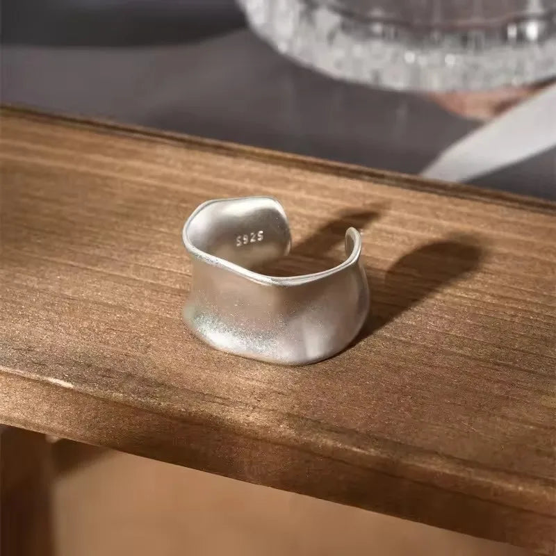 VENTFILLE 925 Sterling Silver Irregular Ring for Women Geometry Versatile Minimalism  Accessories Jewelry Gift Dropshipping