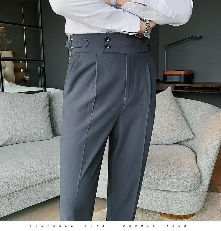 Men's Straight-leg High-waisted Casual Suit Pants High-end Feelslims Slimming Effective Spring Autumn Seasonal Pants