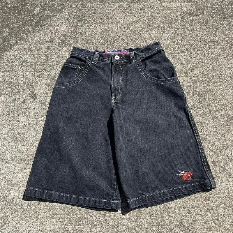 Y2K Baggy Shorts Gothic American Pocket printing Denim Gym Shorts 2000s vintage Streetwear Hip Hop Men Women Basketball Shorts