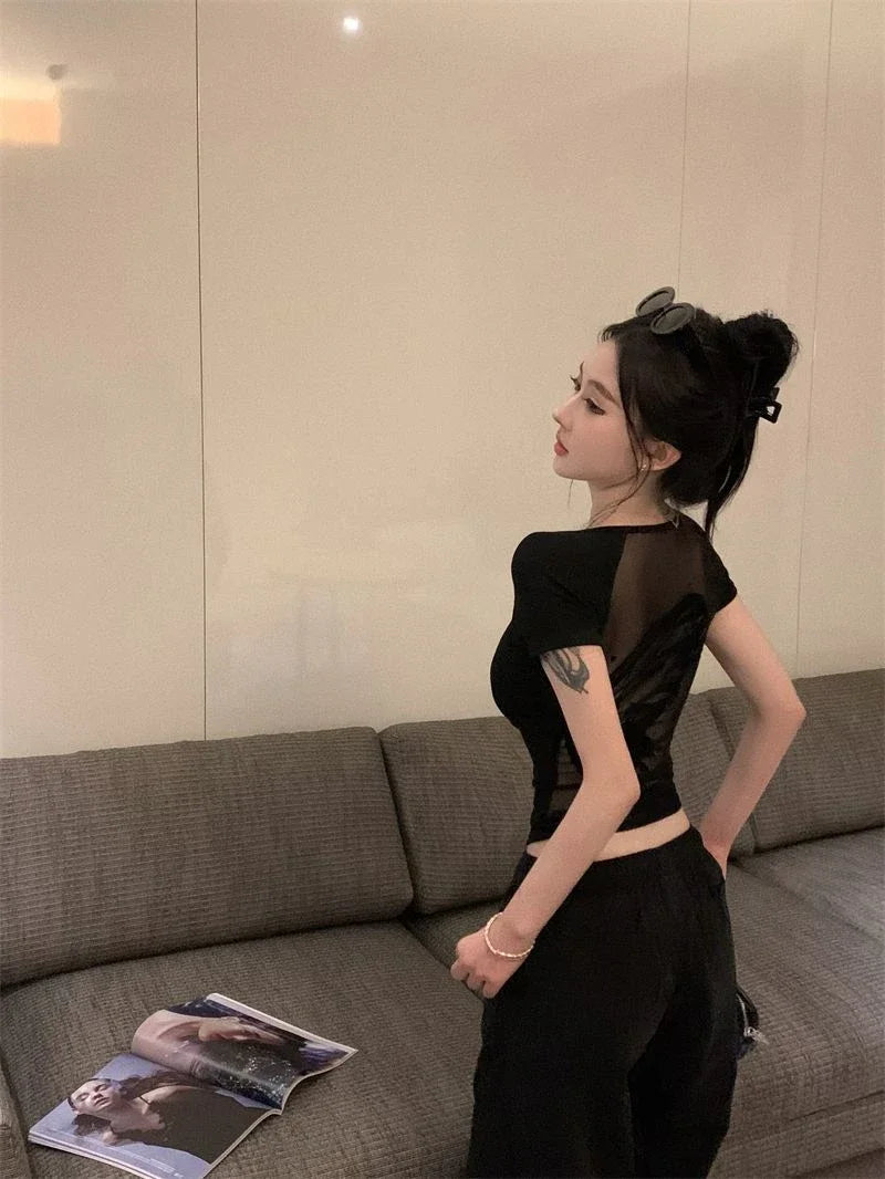 Sexy Women's T-shirt Short Sleeve Female Top Aesthetic Clothing One Pieces Korean Reviews Clothes Clearance Cheap Many Youthful