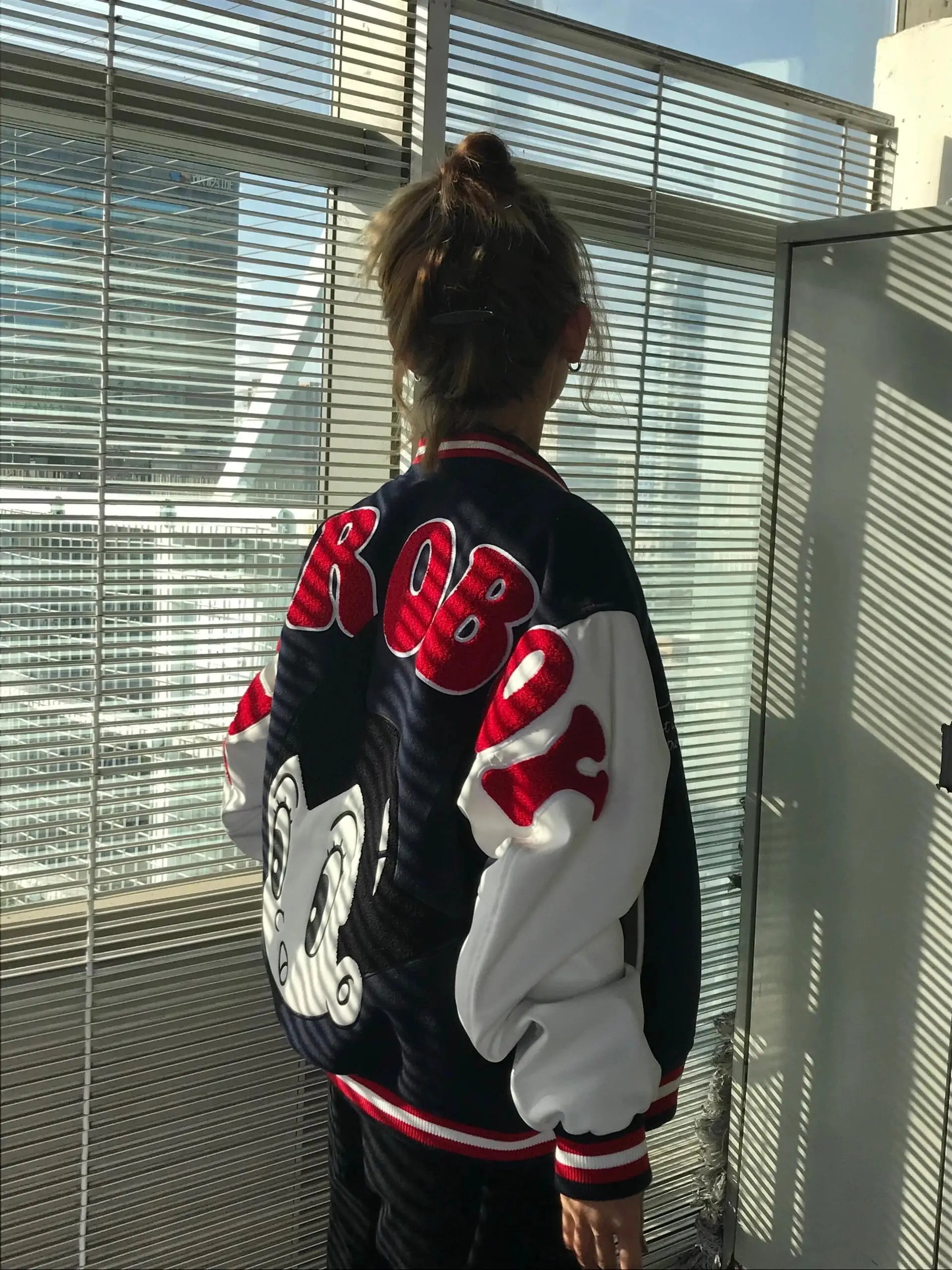 American Vintage Astro Boy Baseball Jaet Women's Letter Embroidery Floing Loose Thiened Trendy Brand Jaet