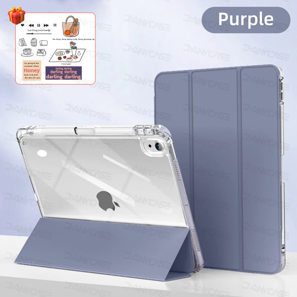 Transparency Case for 2024 iPad Pro 13in 11in M4 Air 11-inch 13-inch M2 iPad 10th Gen 10.9 Air 4/5 iPad 7/8/9th 10.2 5/6th 9.7in