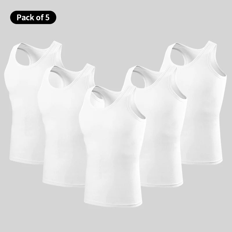 5/3/1 Pack Men To Multi-size Solid Color Tight Vests For Teenagers Comfortable Cotton Sleeveless T-shirts Sports Running Tops