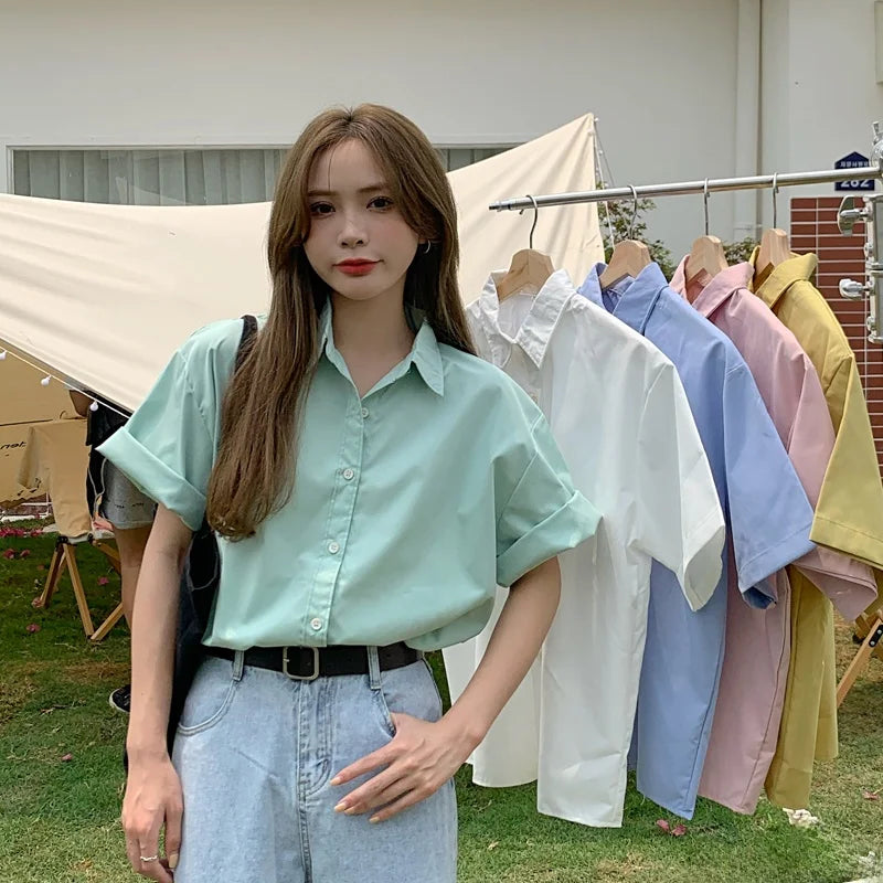 Ele ort Sve irt Vintage Hong Kong Sle Women's Busin Casual Mid-Length Commute irt Other Material 00%