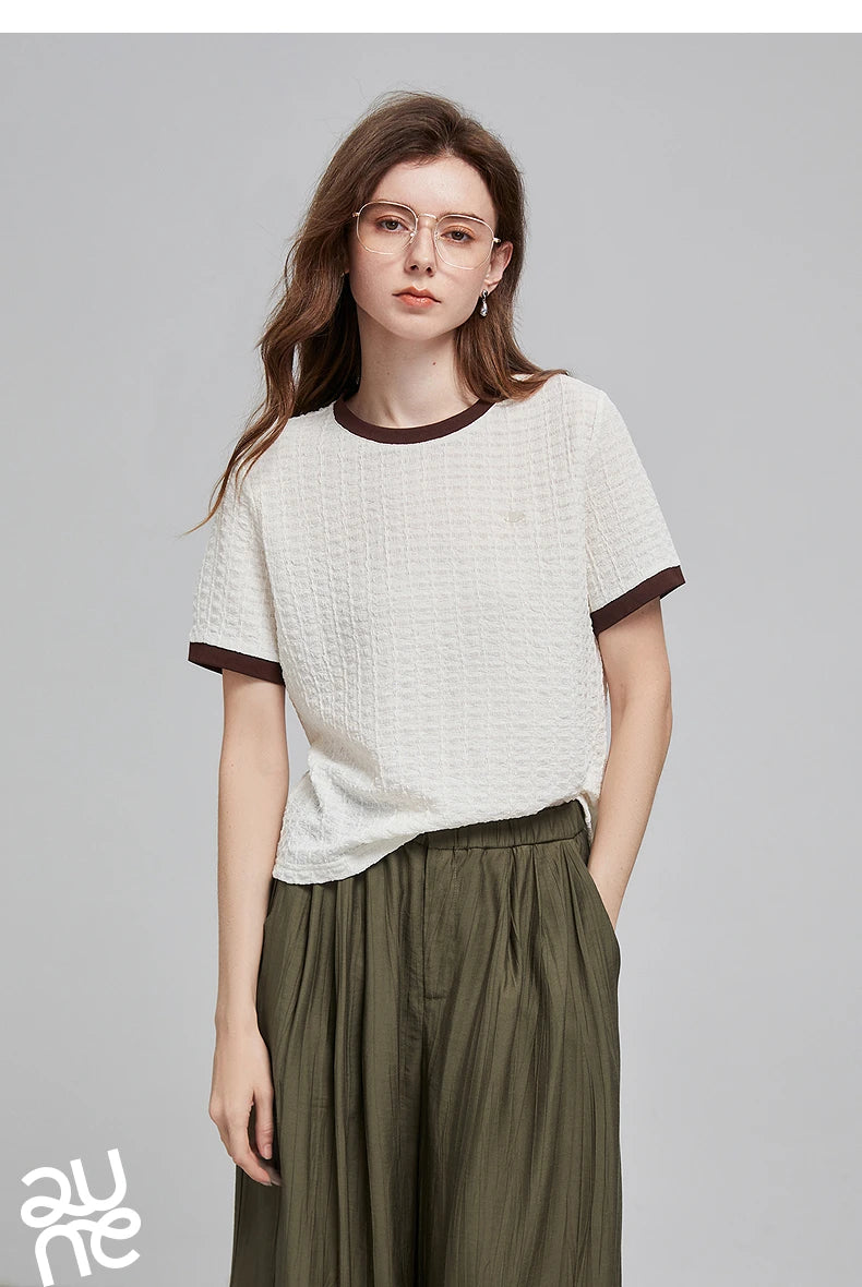 TOYOUTH Women Short Sleeve T shirt 2025 Spring New Tops 8521006