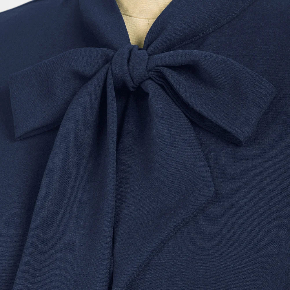 KK Women Bow-Knot Bodysuit Long Sleeve Elastic Waist Shirt Teddy Autumn And Winter Solid Streetwear Office Lady Elegant Jumpsuit