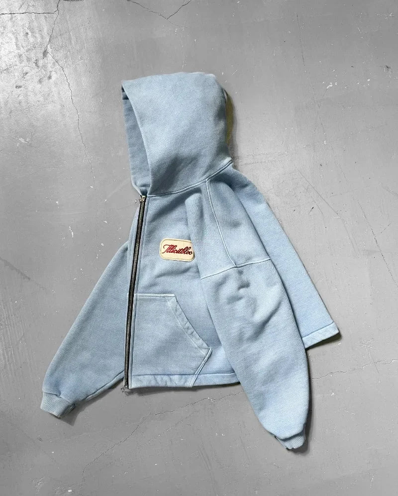 Y2K Fashion New Letter Embroidery Patch Loose Hooded Sweater Women Street Vintage Hip Hop Harajuku Leisure Couple Sports Hoodies