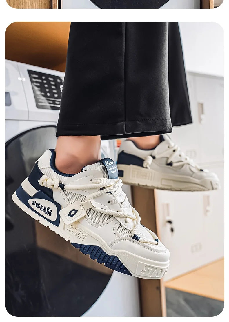 2025 New Summer Men's Shoes Original Casual Flat Shoes Sport Thick Bottom Increased Height Bread Trendy Shoes Skateboard sneaker