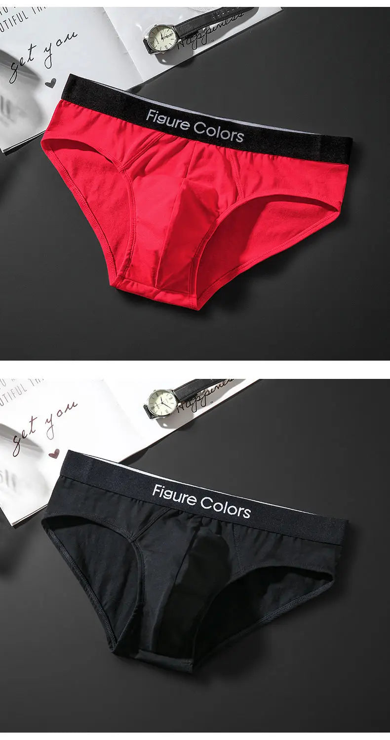 4pcs Men's Briefs Underwear Sexy Antibacterial Men's Panties Underpants Male U Convex boxer briefs for Man Absorbent Elastic