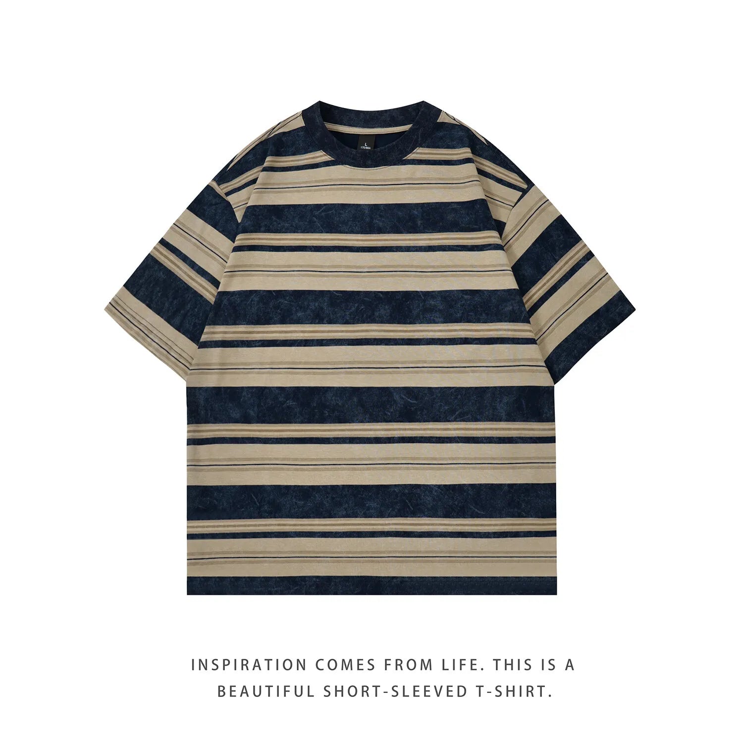 Mens Striped Short Sleeve Tshirt Cotton Loose Fit Breathable Summer Casual Tee Moisture Wicking Soft Comfort Relaxed Fit