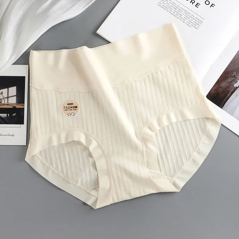 Supima Cotton Women's Underwear 7A Antibacterial Gusset High Waist Tummy Control Plus Size Breathable Infant-Safe Panties