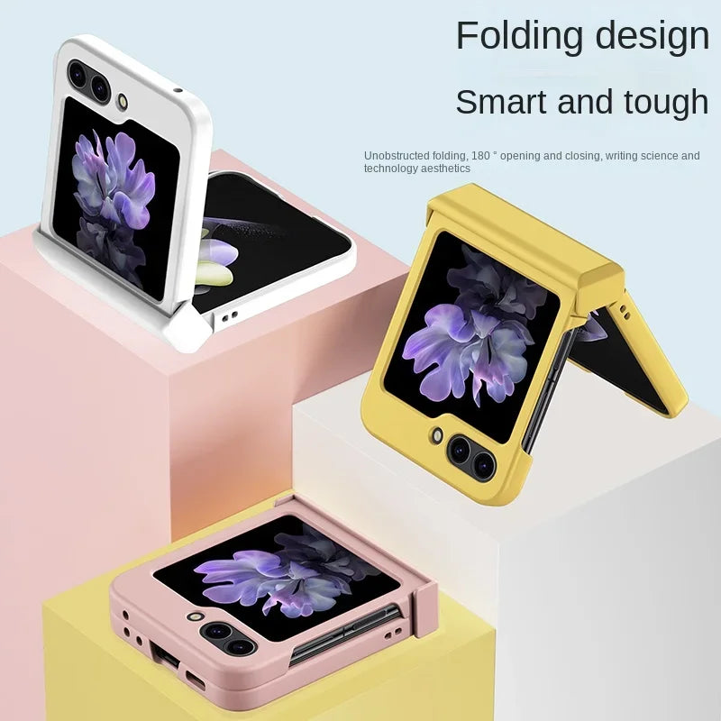 Skin Feel Hard Shell Phone Case for Samsung Galaxy Z Flip 6 5 4 3  Flip6 Flip5 Flip4 Flip3 5G Hinge Protection Shockproof Cover