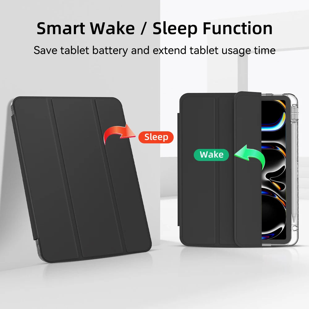 Transparency Case for 2024 iPad Pro 13in 11in M4 Air 11-inch 13-inch M2 iPad 10th Gen 10.9 Air 4/5 iPad 7/8/9th 10.2 5/6th 9.7in