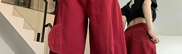 Streetwear Casual Cargo Pants for Women 2025 New Bottoms Straight Trousers Fashion Pockets Korean Pantalon Femme