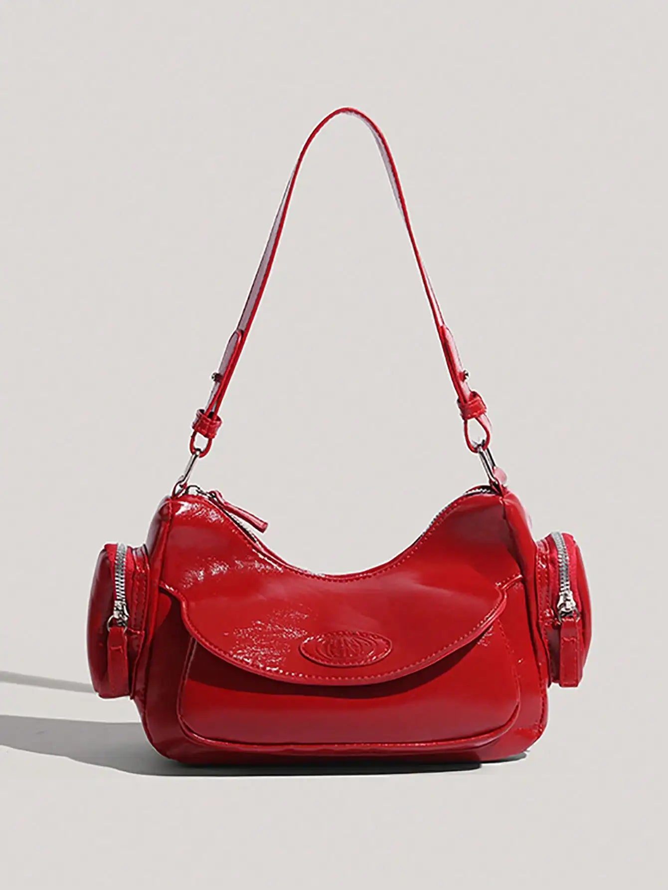 Y2K style motorcycle bagnew fashion personality crescent bag weet and cool hot girl shoulder bag