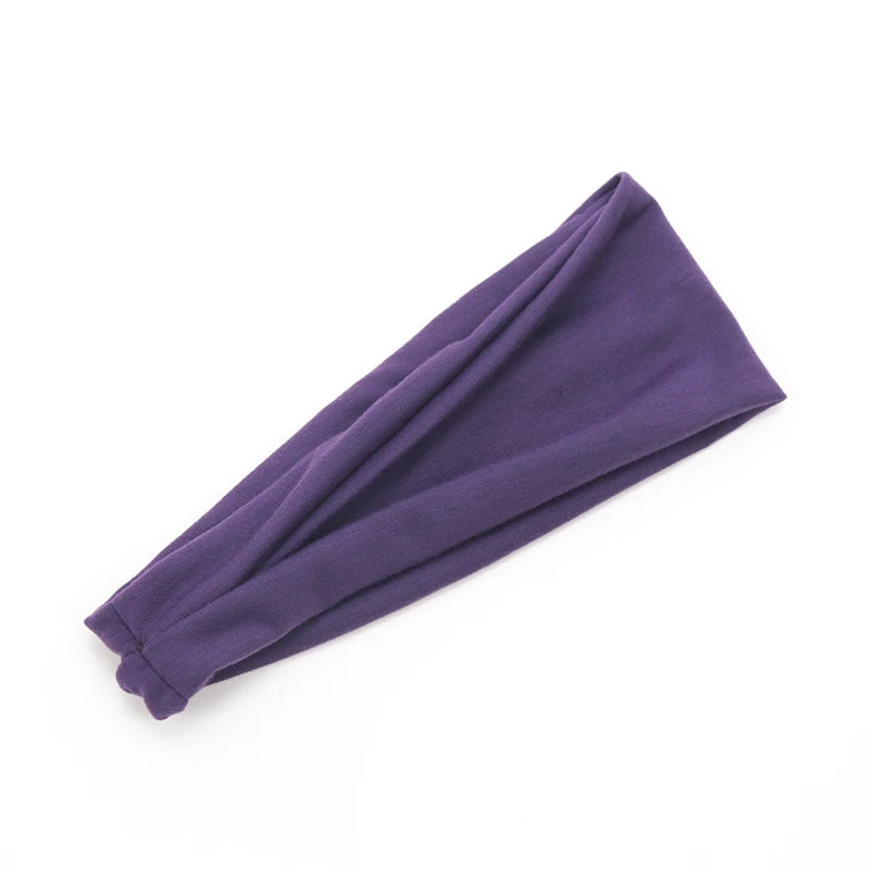 New Women Solid Color Elastic Hair Bands Yoga Headband Fashion Turban Makeup Hair Hoop Vintag Knotted Headwrap Hair Accessories