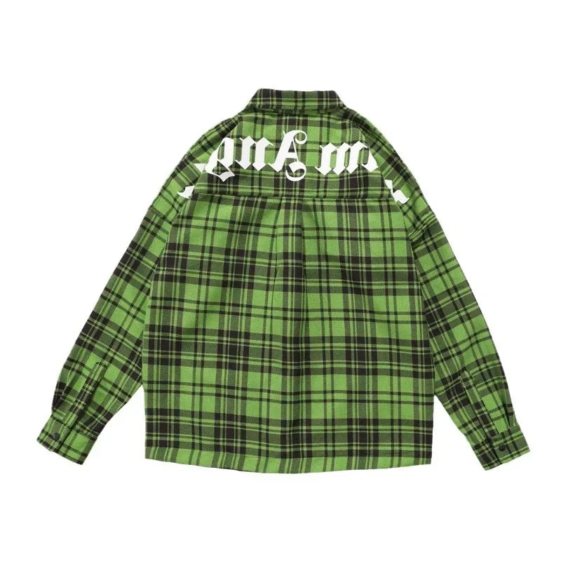 Vintage Plaid Shirt Top Men Women's Casual Loose-Fit Long Sleeve Anti-Sun Cardigan Trendy Idle Style For Spring And Autumn